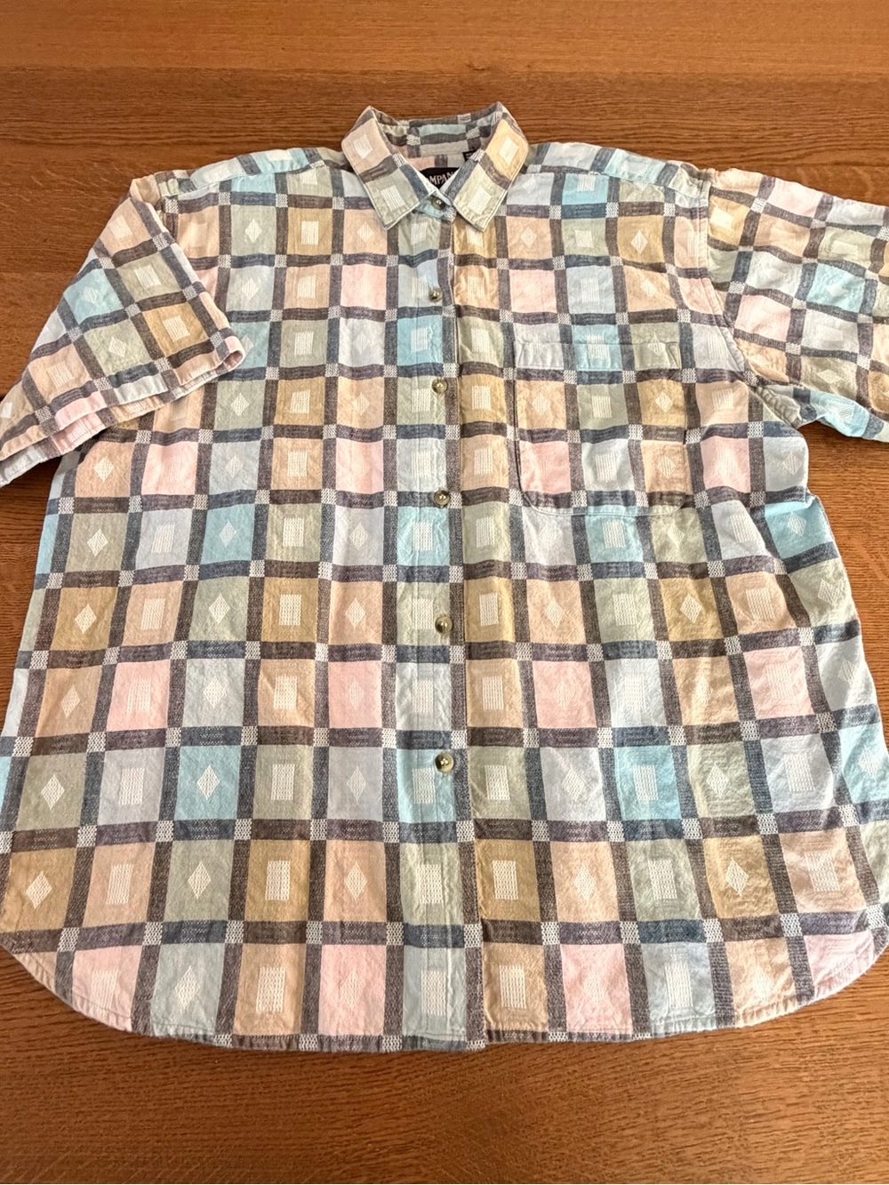 Boxy 100% Cotton Woven Vintage Plaid Checkered Shirt